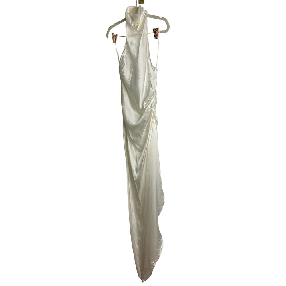 Amanda Uprichard Samba Gown 100% Silk Halter Bridal Formal Party Wedding Prom S - Picture 4 of 10